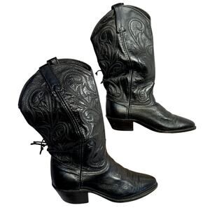 Dan Post Cowgirl Western Leather Boots Women SZ 7 Custom Pointed Toe Dance Floor